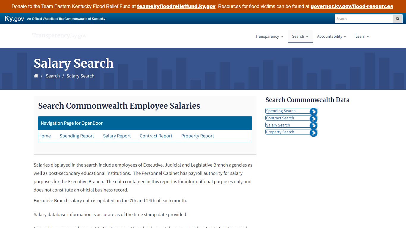 Salary Search - Transparency.ky.gov - Kentucky